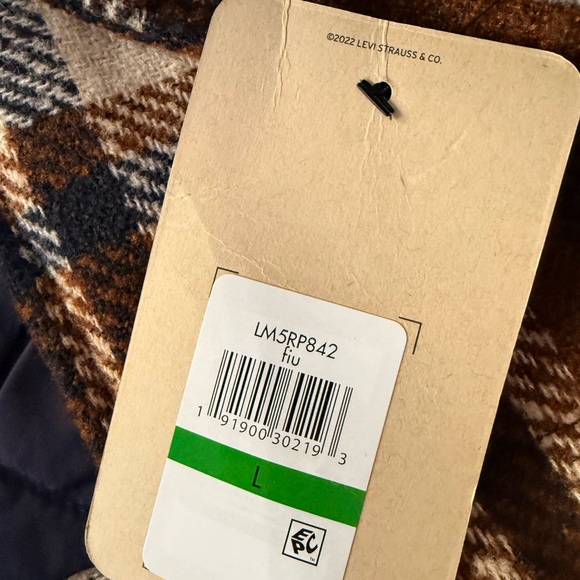 Levi's Men's Checkered Shirt Jacket - Brown and Cream - Picture 3 of 5